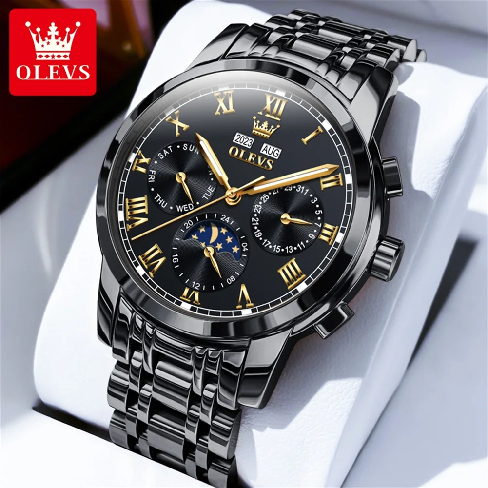 OLEVS 6692 Bussiness Mechanical Watch For Men Multifunctional Dial Moon Phase Luminous Waterproof Calendar Men's Wristwatch
OLEVS 6692 Bussiness Mechanical Watch For Men Multifunctional Dial Moon Phase Luminous Waterproof Calendar Men's Wristwatch