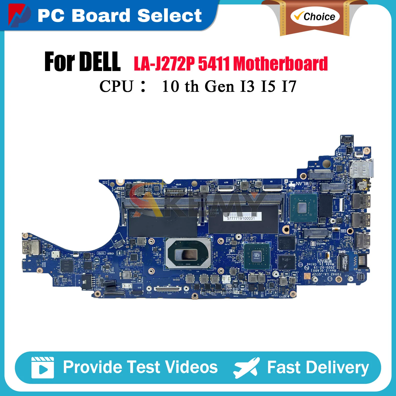 Материнская плата для ноутбука Dell Latitude 5411 FDV42 LA-J272P с процессором I5-10400H I7-10850H DDR4, протестирована нормально
Материнская плата для ноутбука Dell Latitude 5411 FDV42 LA-J272P с процессором I5-10400H I7-10850H DDR4, протестирована нормально