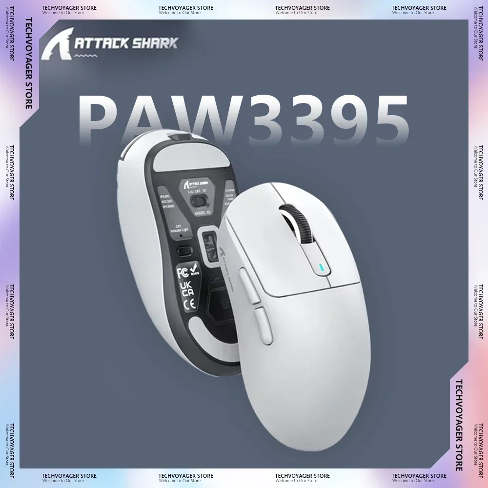 Attack Shark X3 Gaming Mouse Paw3395 Sensor 2.4g Wireless Bluetooth Wired Tri Mode Mouse Lightweight E-Sports for Pc Gamer
Attack Shark X3 Gaming Mouse Paw3395 Sensor 2.4g Wireless Bluetooth Wired Tri Mode Mouse Lightweight E-Sports for Pc Gamer