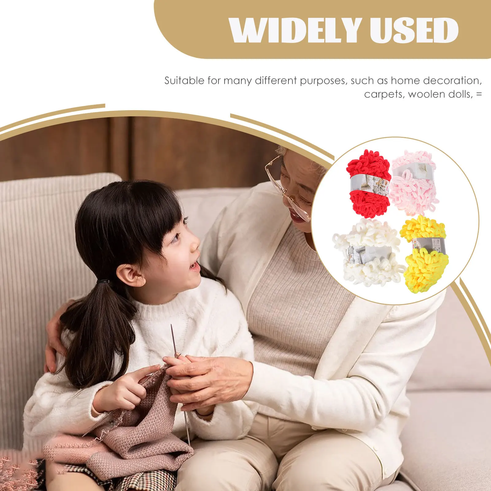 4 Rolls Multi-Use DIY Polyester Knitting Yarn Soft Supple Craft Thread for Home Decoration Carpets Pillows Crochet Supplies
4 Rolls Multi-Use DIY Polyester Knitting Yarn Soft Supple Craft Thread for Home Decoration Carpets Pillows Crochet Supplies