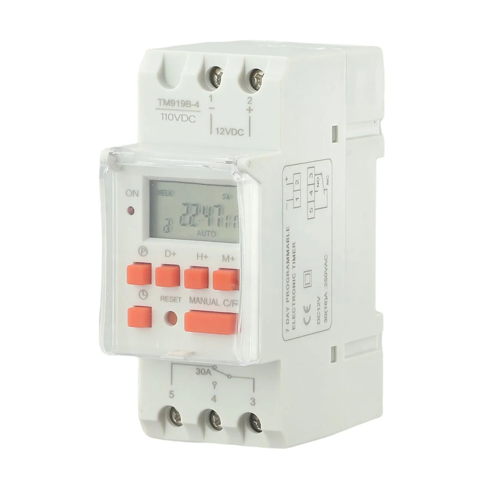 Automatic Cycle Timer Switch 24 Hour/7 Day Programming Easy DIN Rail Mounting Great for Street Lights and Water Heaters
Automatic Cycle Timer Switch 24 Hour/7 Day Programming Easy DIN Rail Mounting Great for Street Lights and Water Heaters