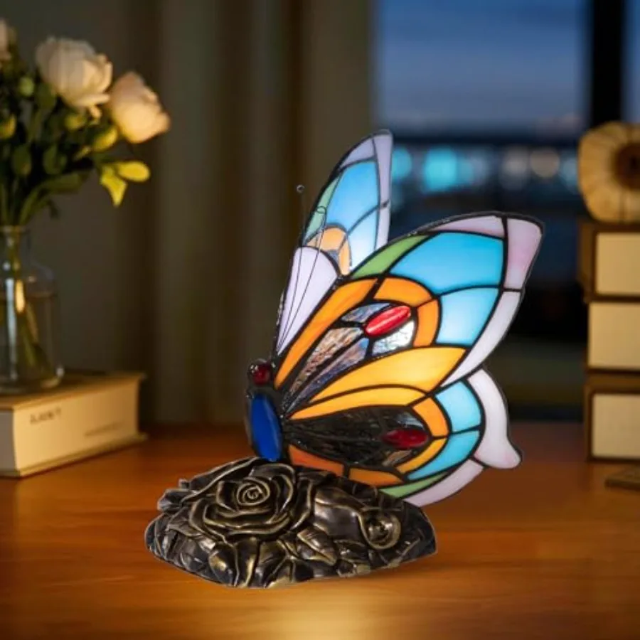 Tiffany Style Lamp - Stained Glass Table or Desk Light LED Bulb Included - Vintage Look Decor for Bedroom Living Room Office
Tiffany Style Lamp - Stained Glass Table or Desk Light LED Bulb Included - Vintage Look Decor for Bedroom Living Room Office