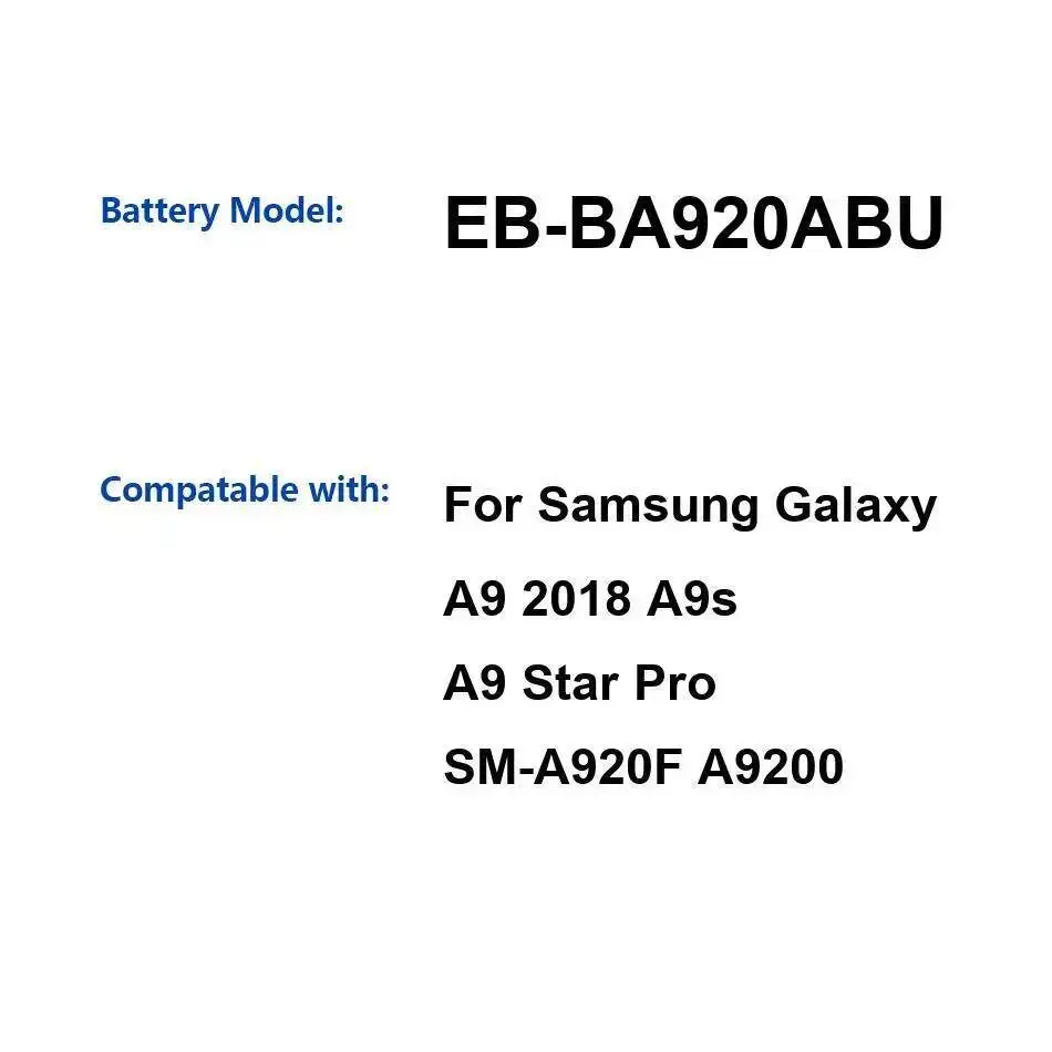 3800 мАч для Samsung Galaxy A9 2018 A9s SM-A920F A9200 аккумулятор для мобильного телефона большой емкости надежное питание EB-BA920ABU
3800 мАч для Samsung Galaxy A9 2018 A9s SM-A920F A9200 аккумулятор для мобильного телефона большой емкости надежное питание EB-BA920ABU
