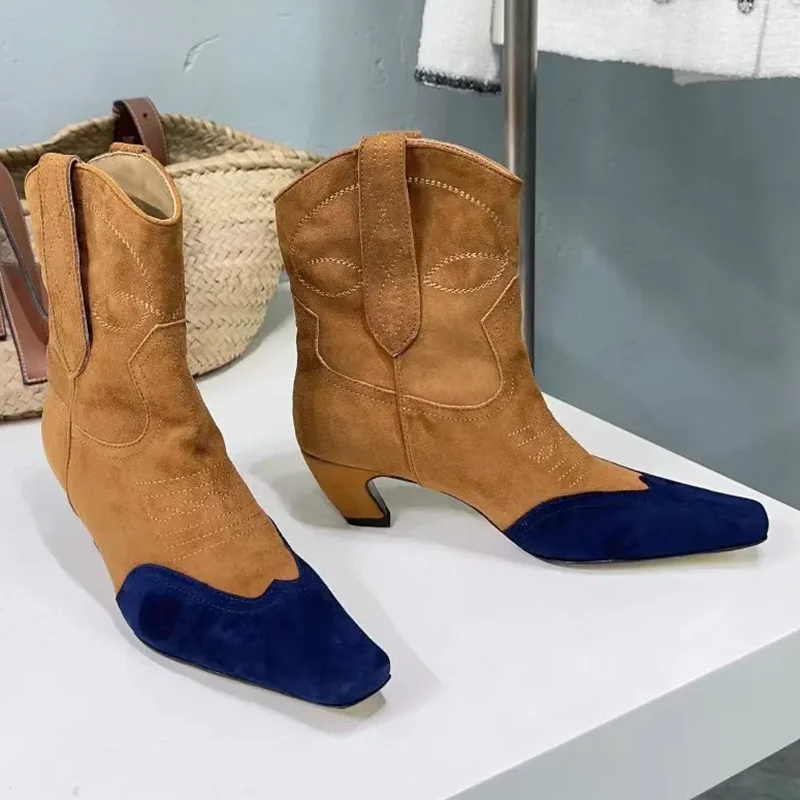 Embroidery Sewing Patchwork Boots Sexy Square Toe Thin Heel Suede Leather Accetp Customized New Arrivals Fashion Women Boots
Embroidery Sewing Patchwork Boots Sexy Square Toe Thin Heel Suede Leather Accetp Customized New Arrivals Fashion Women Boots