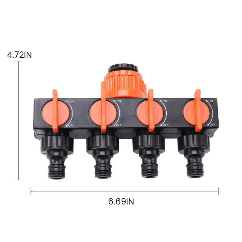 Garden Hose Pipe Splitter 4-Way Faucet Diverter Tap Hose Connector Splitter Four Independent Switches For Home Lawn Irrigation
Garden Hose Pipe Splitter 4-Way Faucet Diverter Tap Hose Connector Splitter Four Independent Switches For Home Lawn Irrigation