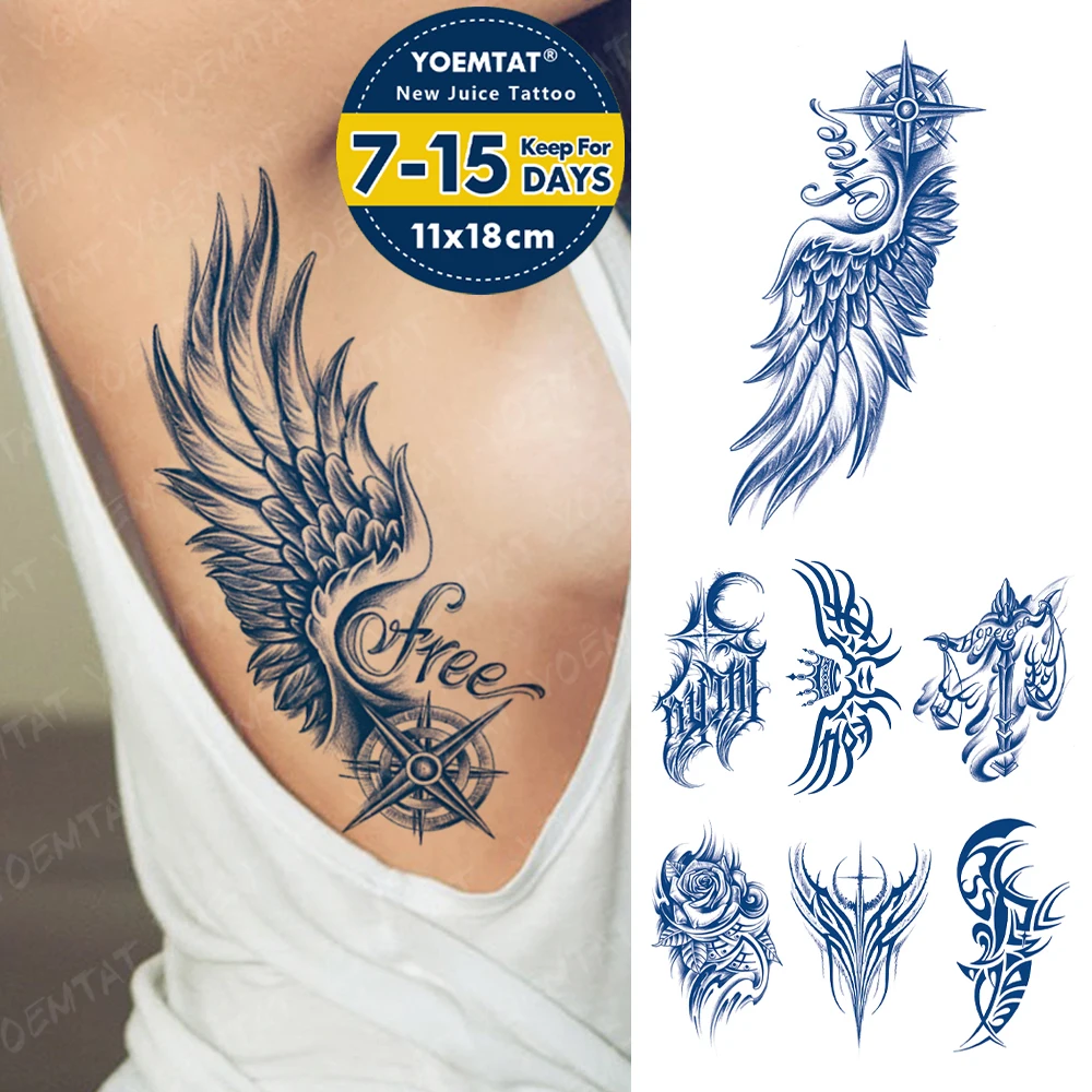 Semi-Permanent Wings Compass Text Word Waterproof Temporary Tattoo Stickers Juice Lasting Tattoos Body Art Fake Tatto Women Men
Semi-Permanent Wings Compass Text Word Waterproof Temporary Tattoo Stickers Juice Lasting Tattoos Body Art Fake Tatto Women Men