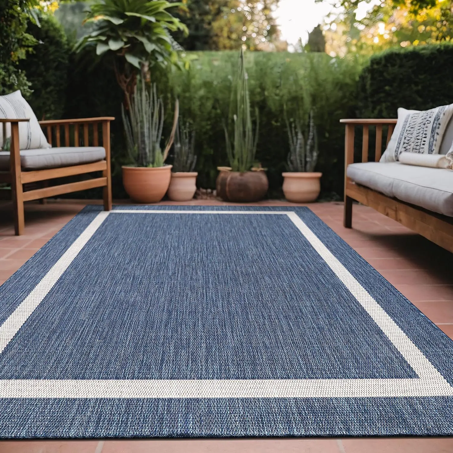 Bordered Outdoor Rug 8x10 Washable Outside Carpet for Indoor Patio Porch Waterproof Easy Cleaning Non Shedding Area Rugs Blue
Bordered Outdoor Rug 8x10 Washable Outside Carpet for Indoor Patio Porch Waterproof Easy Cleaning Non Shedding Area Rugs Blue