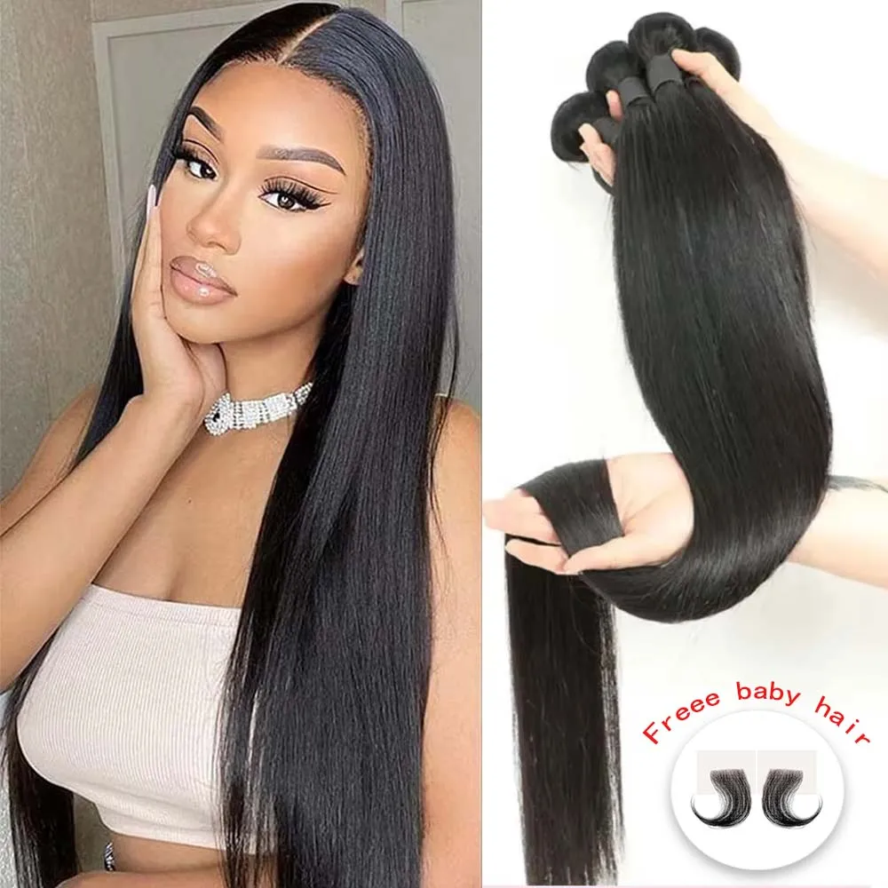 32 36 38 40 inches Long Human Hair Bundles brazilian Straight Hair Bundles 3/4 PCS Thick Natural Remy 100% Human Hair Wigs 4
32 36 38 40 inches Long Human Hair Bundles brazilian Straight Hair Bundles 3/4 PCS Thick Natural Remy 100% Human Hair Wigs 4