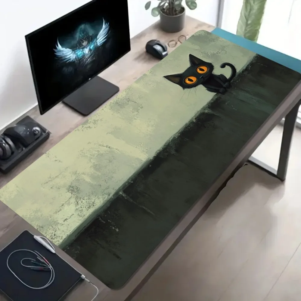 Винтажный гранж-коврик для стола с черной кошкой, большой игровой коврик для мыши, удлиненный, с нескользящей резиновой основой
Винтажный гранж-коврик для стола с черной кошкой, большой игровой коврик для мыши, удлиненный, с нескользящей резиновой основой