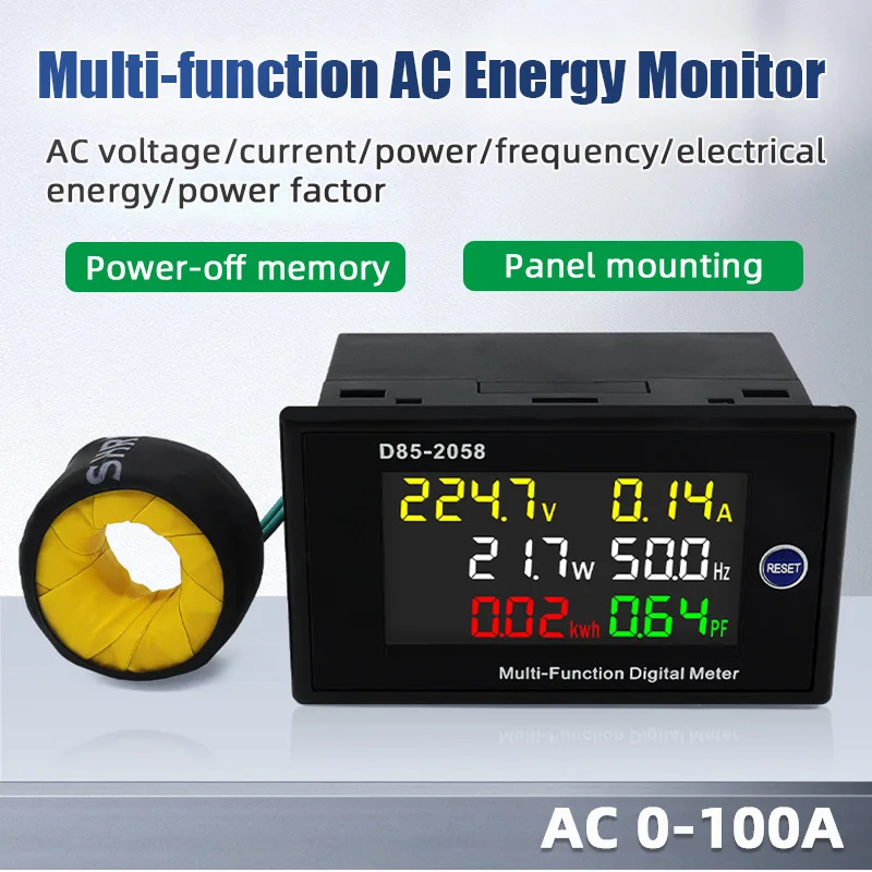 Цифровой вольтметр Амперметр Монитор энергии переменного тока Многофункциональный ваттметр Измеритель электроэнергии Напряжение Ток Частота Монитор мощности
Цифровой вольтметр Амперметр Монитор энергии переменного тока Многофункциональный ваттметр Измеритель электроэнергии Напряжение Ток Частота Монитор мощности