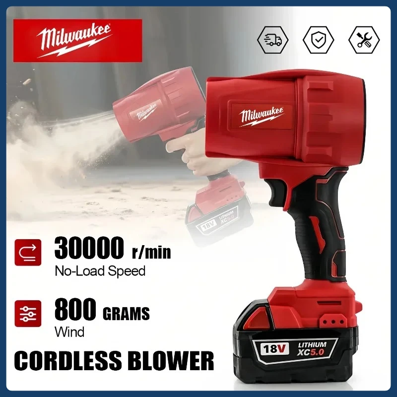 Milwaukee 30000r/min Electric Air blower Super Strong Wind Force Car Dust Removal Tool 18V Battery Cordless Pin Turbojet Fan
Milwaukee 30000r/min Electric Air blower Super Strong Wind Force Car Dust Removal Tool 18V Battery Cordless Pin Turbojet Fan