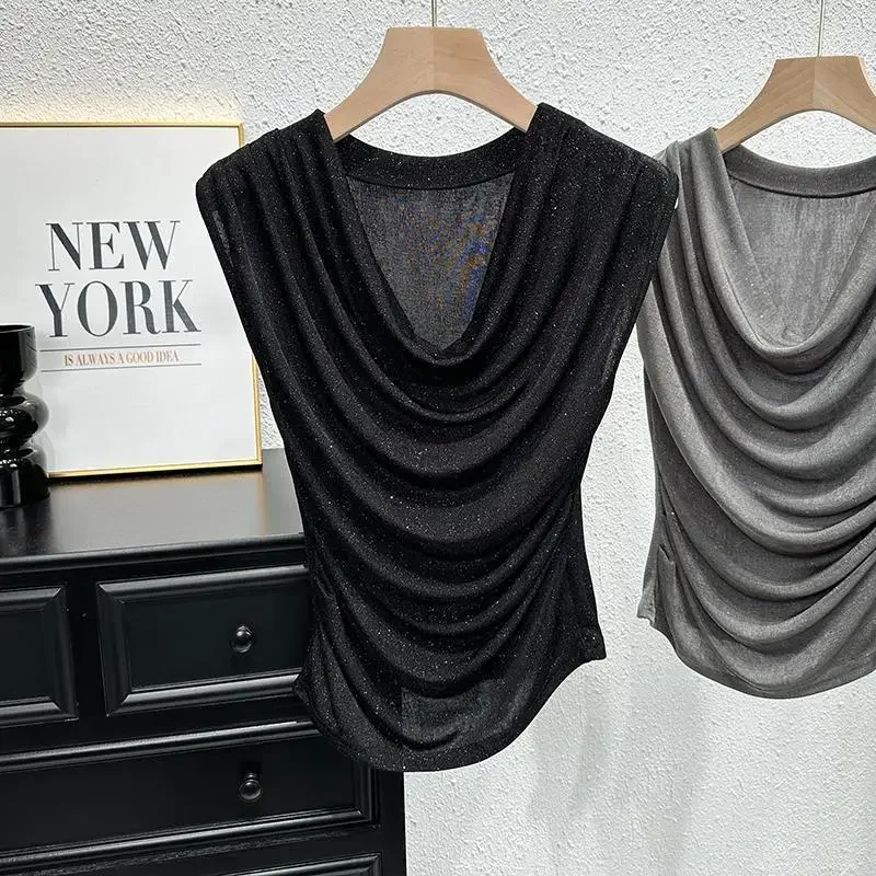 New Korean Fashion Slim Blouse Women Sexy Swing Collar Sleeveless Solid Color Office Lady Elegant T-Shirt Tops Clothing
New Korean Fashion Slim Blouse Women Sexy Swing Collar Sleeveless Solid Color Office Lady Elegant T-Shirt Tops Clothing