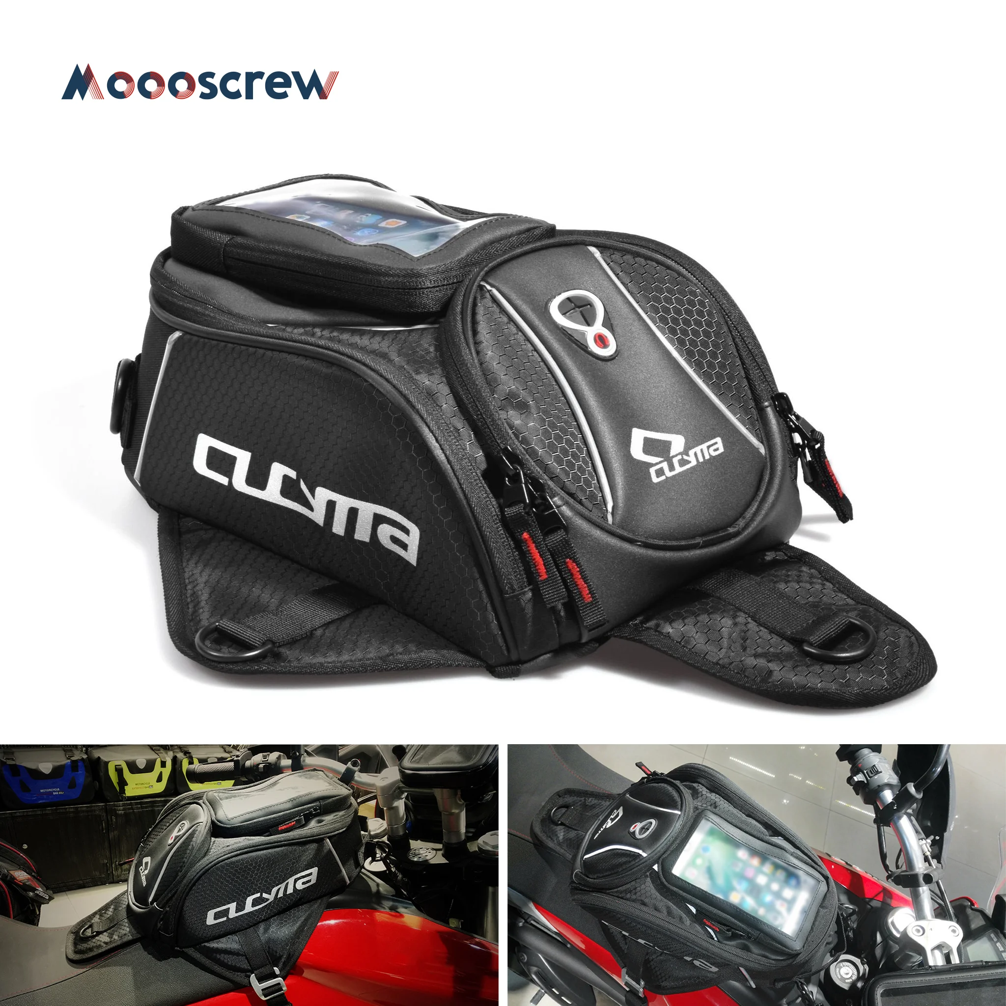 Universal Motorcycle Fuel Tank Bag, Removable Touchscreen Phone Map Pocket Waterproof with Rain Cover 20-35L Capacity
Universal Motorcycle Fuel Tank Bag, Removable Touchscreen Phone Map Pocket Waterproof with Rain Cover 20-35L Capacity
