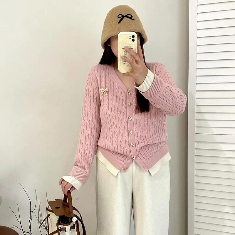 plus Size Women's V-Ne Color Blo Knitted Coat Winter 2025 Floral Texture Top Long Sve Double Button Closure Cardigan
plus Size Women's V-Ne Color Blo Knitted Coat Winter 2025 Floral Texture Top Long Sve Double Button Closure Cardigan