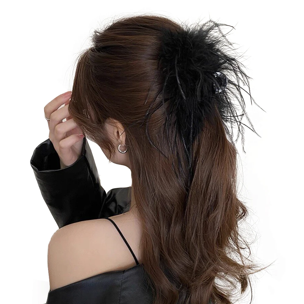 Elegant Ostrich Feather Hair Claw For Women Hair Ornament Hair Hold Headband Claw Clip Ponytail Shark Hair Clip Hait Sccessories
Elegant Ostrich Feather Hair Claw For Women Hair Ornament Hair Hold Headband Claw Clip Ponytail Shark Hair Clip Hait Sccessories