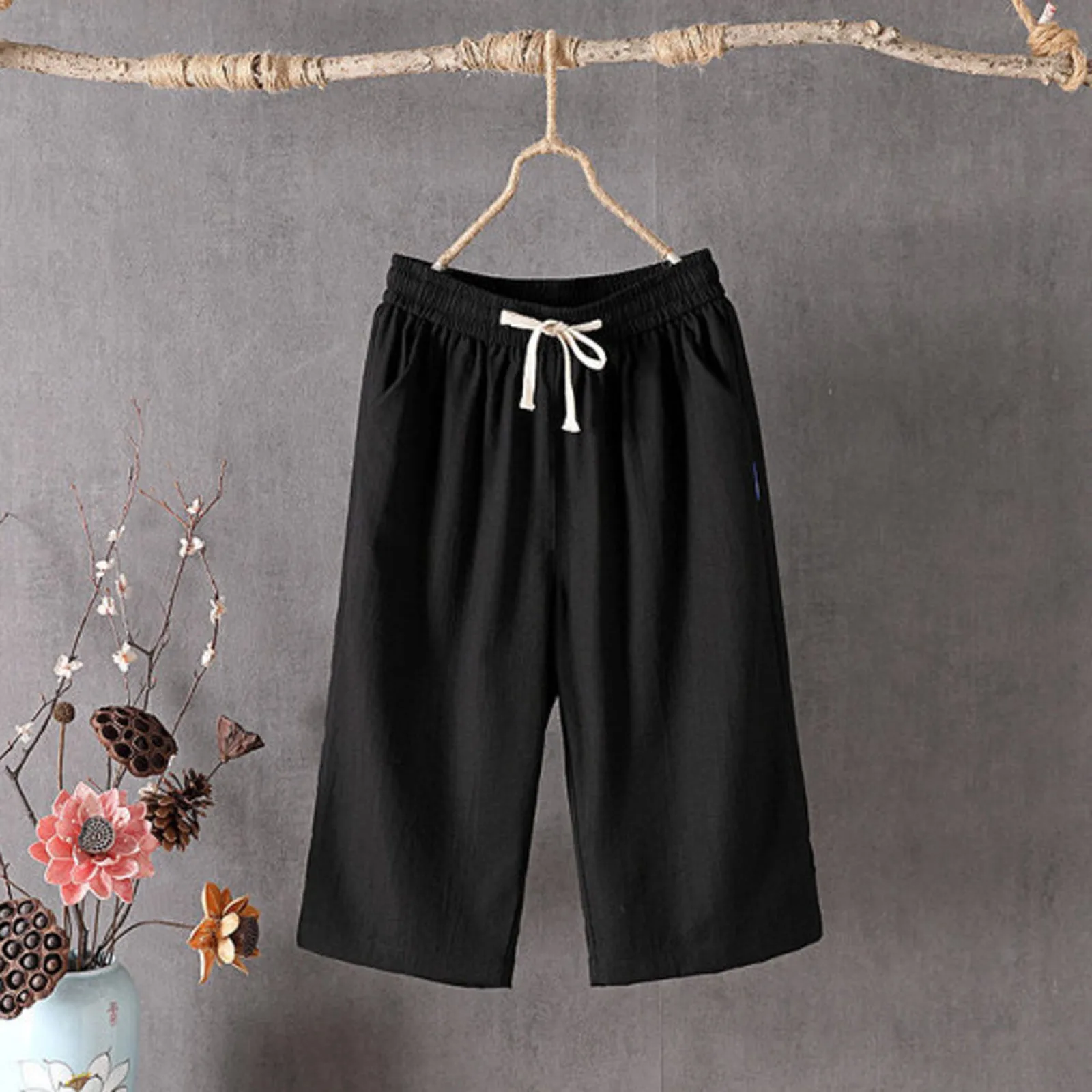 Women's Capris Summer Loose Large Size Elastic Waist Cropped Trousers Slim Fit Casual Wide Pants Harajuku Versatile Trousers
Women's Capris Summer Loose Large Size Elastic Waist Cropped Trousers Slim Fit Casual Wide Pants Harajuku Versatile Trousers