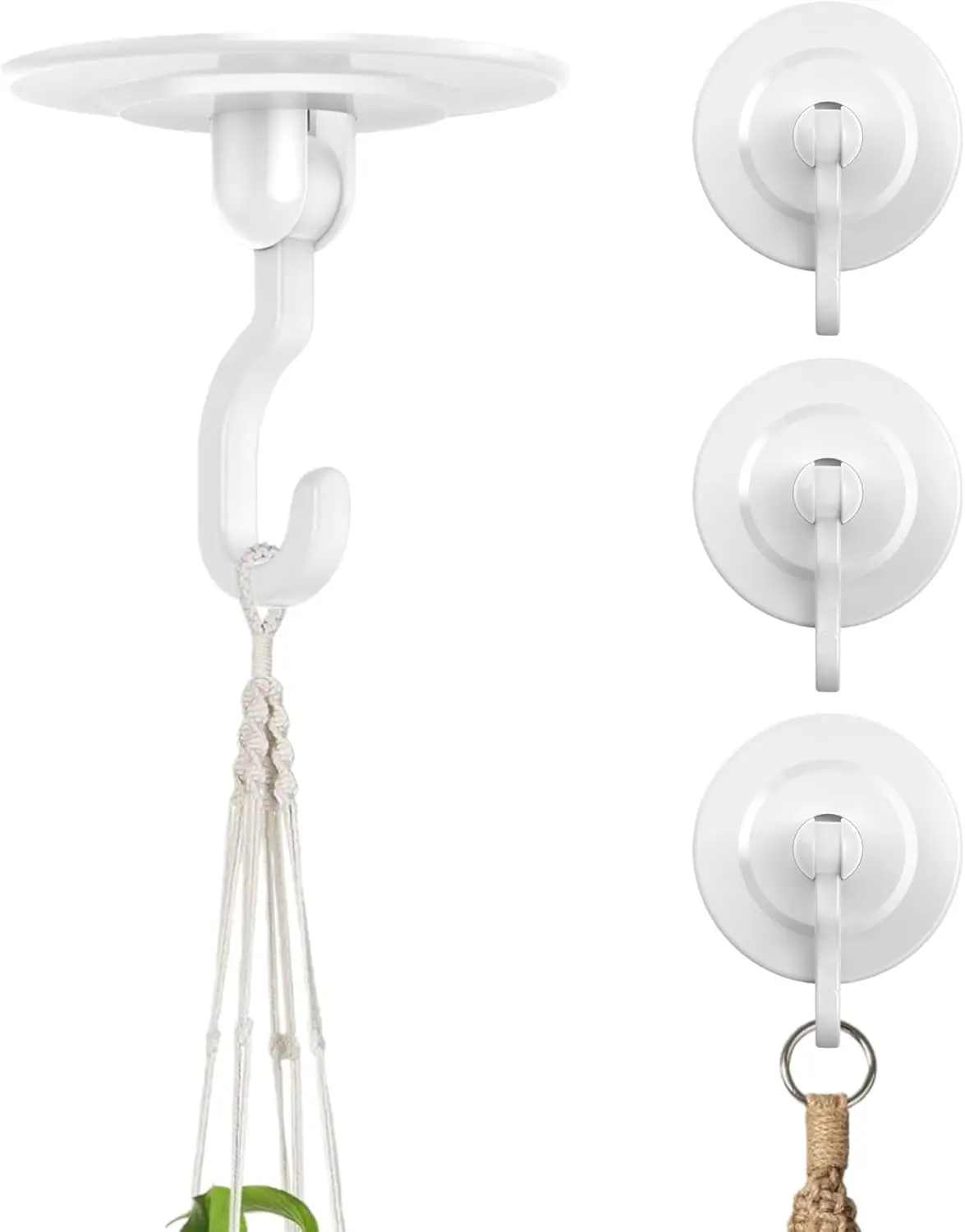 4-Pack Heavy Duty No-Drill Hooks, 3 lbs, 360° Swivel for Lights, Plants & Decor
4-Pack Heavy Duty No-Drill Hooks, 3 lbs, 360° Swivel for Lights, Plants & Decor