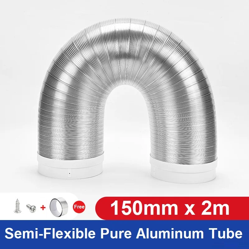 Φ150mm 4m Semi-Flexible Pure Aluminum Ventilation Pipe Fresh System Air Outlet Duct Kitchen Extractor Bathroom Exhaust Fan Hose
Φ150mm 4m Semi-Flexible Pure Aluminum Ventilation Pipe Fresh System Air Outlet Duct Kitchen Extractor Bathroom Exhaust Fan Hose