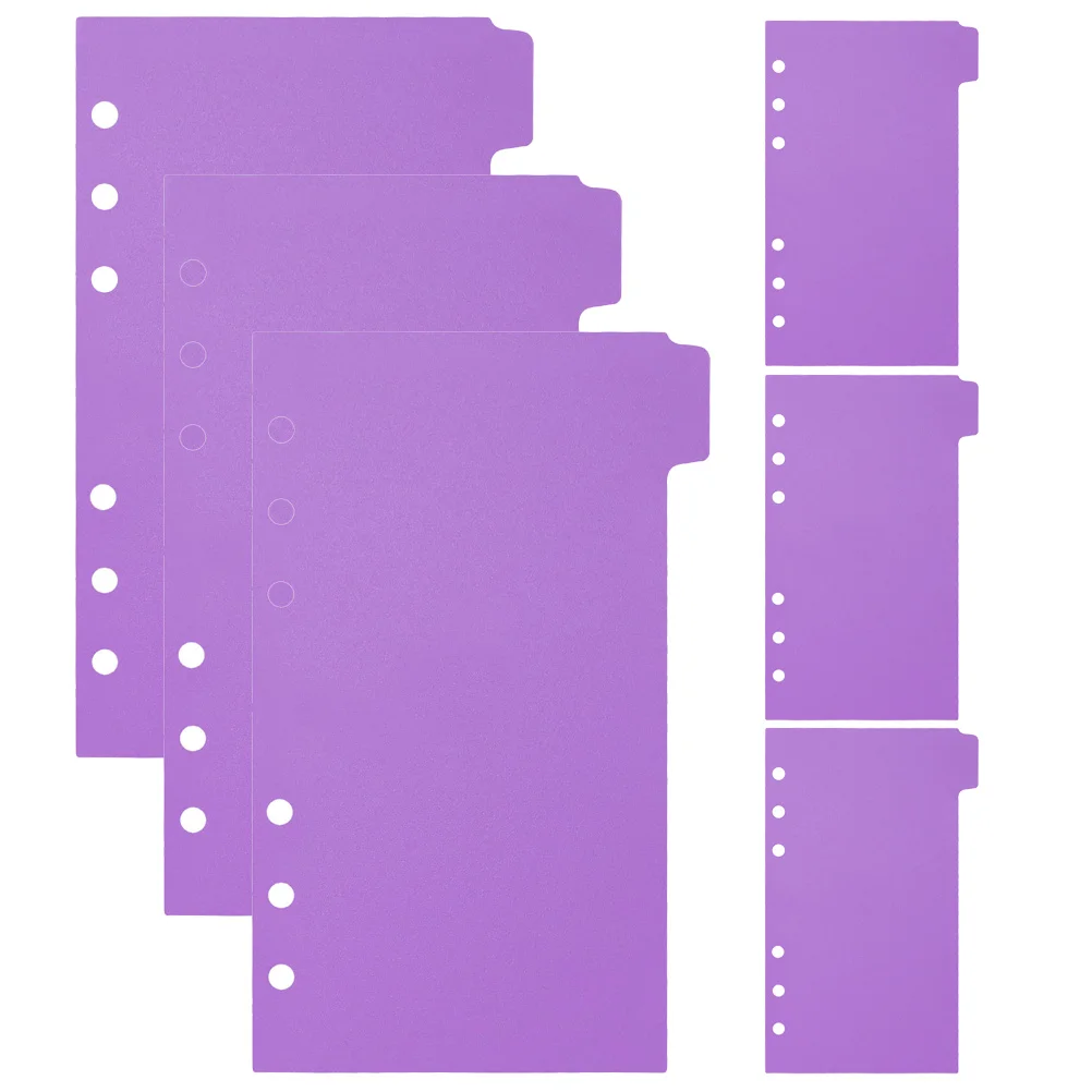 6 Sheets Index Page Separator 6-hole Dividers A6 Purple Binder Tabs Notebook Accessories Plastic Sheet Protector Document
6 Sheets Index Page Separator 6-hole Dividers A6 Purple Binder Tabs Notebook Accessories Plastic Sheet Protector Document