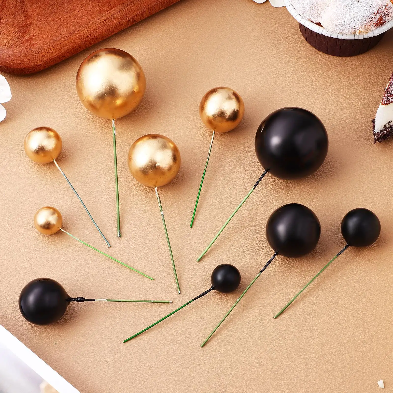 30 Pcs Black Silver Gold Cake Balls Metal Decoration Cupcake Toppers Wedding Birthday Party Supplies Cake Topper Balls Dessert
30 Pcs Black Silver Gold Cake Balls Metal Decoration Cupcake Toppers Wedding Birthday Party Supplies Cake Topper Balls Dessert