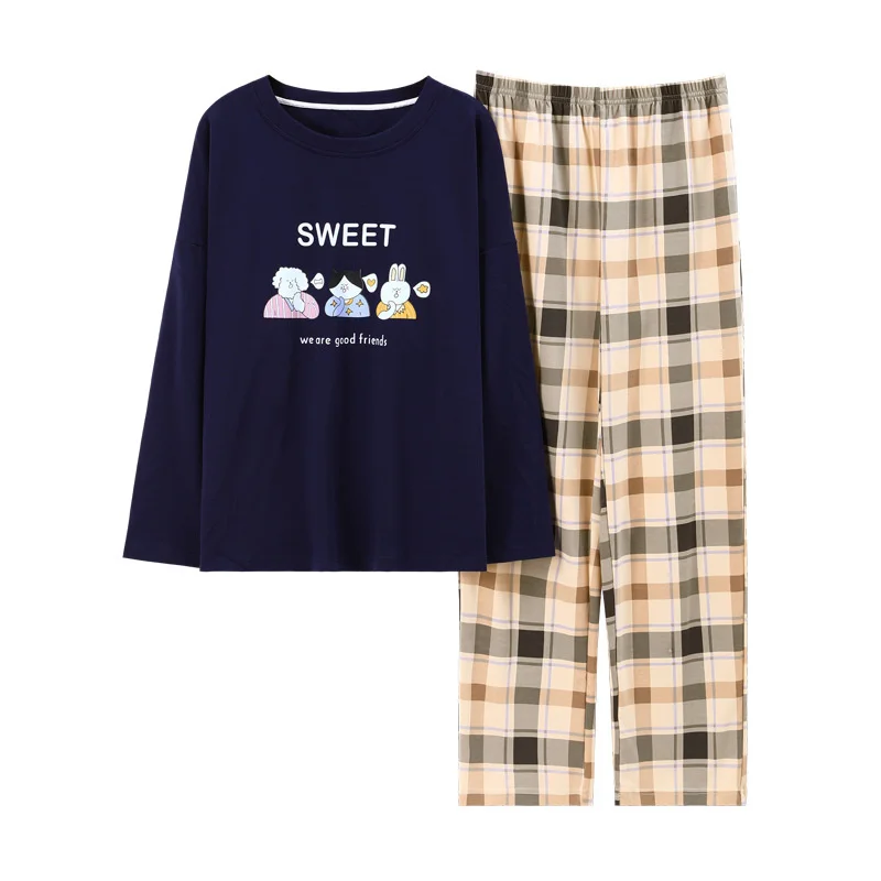 pajamas women's autumn new long sleeved knitted cotton loose round neck pullover large size home clothes two-piece can be
pajamas women's autumn new long sleeved knitted cotton loose round neck pullover large size home clothes two-piece can be