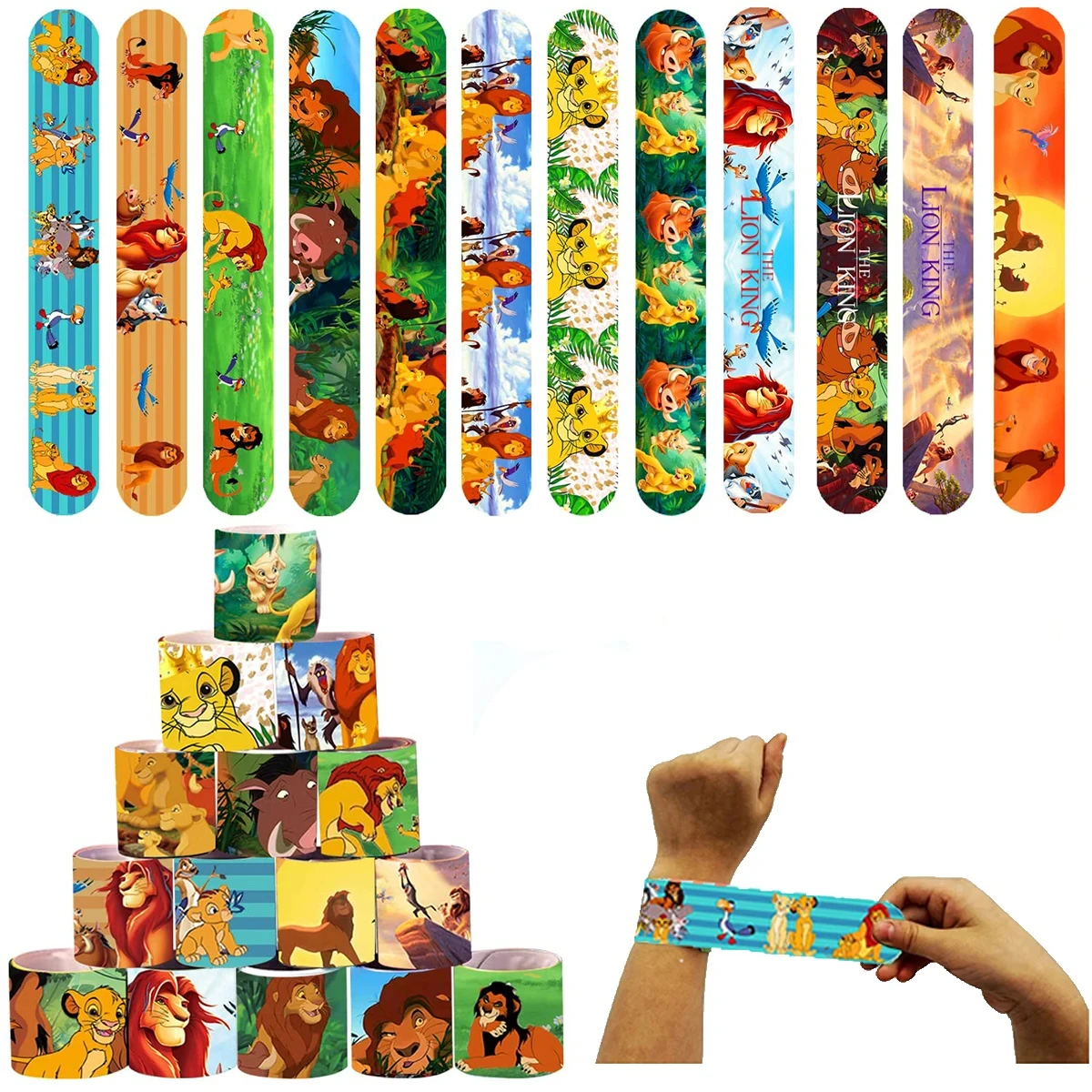 Lion King Snap Bracelets Pinata Fillers Jungle Lion King Slap Bracelets Wristband for Kids Birthday Party Favors
Lion King Snap Bracelets Pinata Fillers Jungle Lion King Slap Bracelets Wristband for Kids Birthday Party Favors