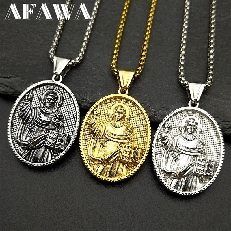 Catholic Saint Benedict Medal Pendant Necklace for Women Men Stainless Steel Box Chain Necklaces Amulet Jewelry Gift San Benito
Catholic Saint Benedict Medal Pendant Necklace for Women Men Stainless Steel Box Chain Necklaces Amulet Jewelry Gift San Benito