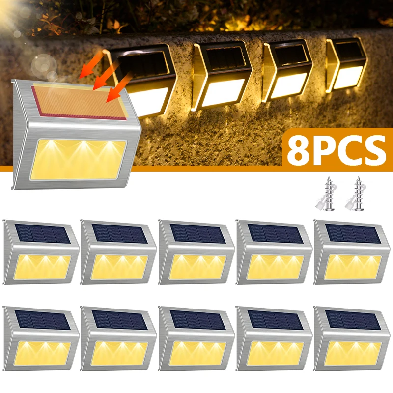 1~8PCS Solar Fence Lamps Warm Light Deck Lamp Atmosphere Light Waterproof Outdoor Garden Terrace Stair Wall Lamp Courtyard Decor
1~8PCS Solar Fence Lamps Warm Light Deck Lamp Atmosphere Light Waterproof Outdoor Garden Terrace Stair Wall Lamp Courtyard Decor