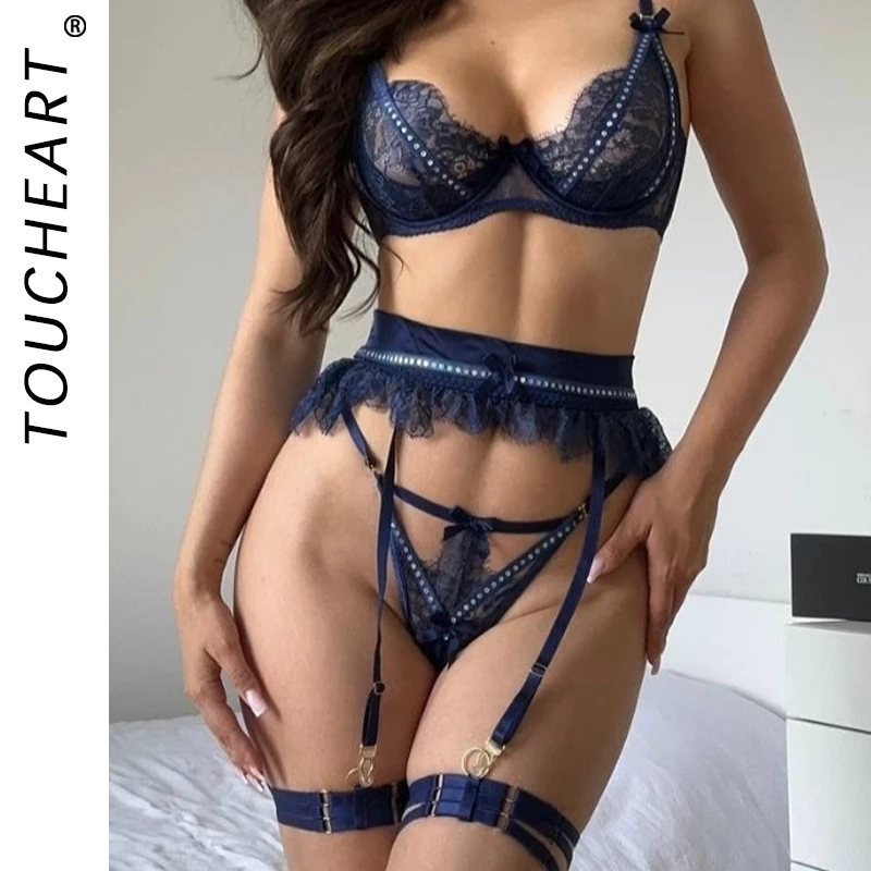 Toucheart 4PCS Lingerie Sexy Set Solid Color Cut-out Garter Strap Slim See-through Butterfly Fine Knot Shoulder Strap Bra
Toucheart 4PCS Lingerie Sexy Set Solid Color Cut-out Garter Strap Slim See-through Butterfly Fine Knot Shoulder Strap Bra