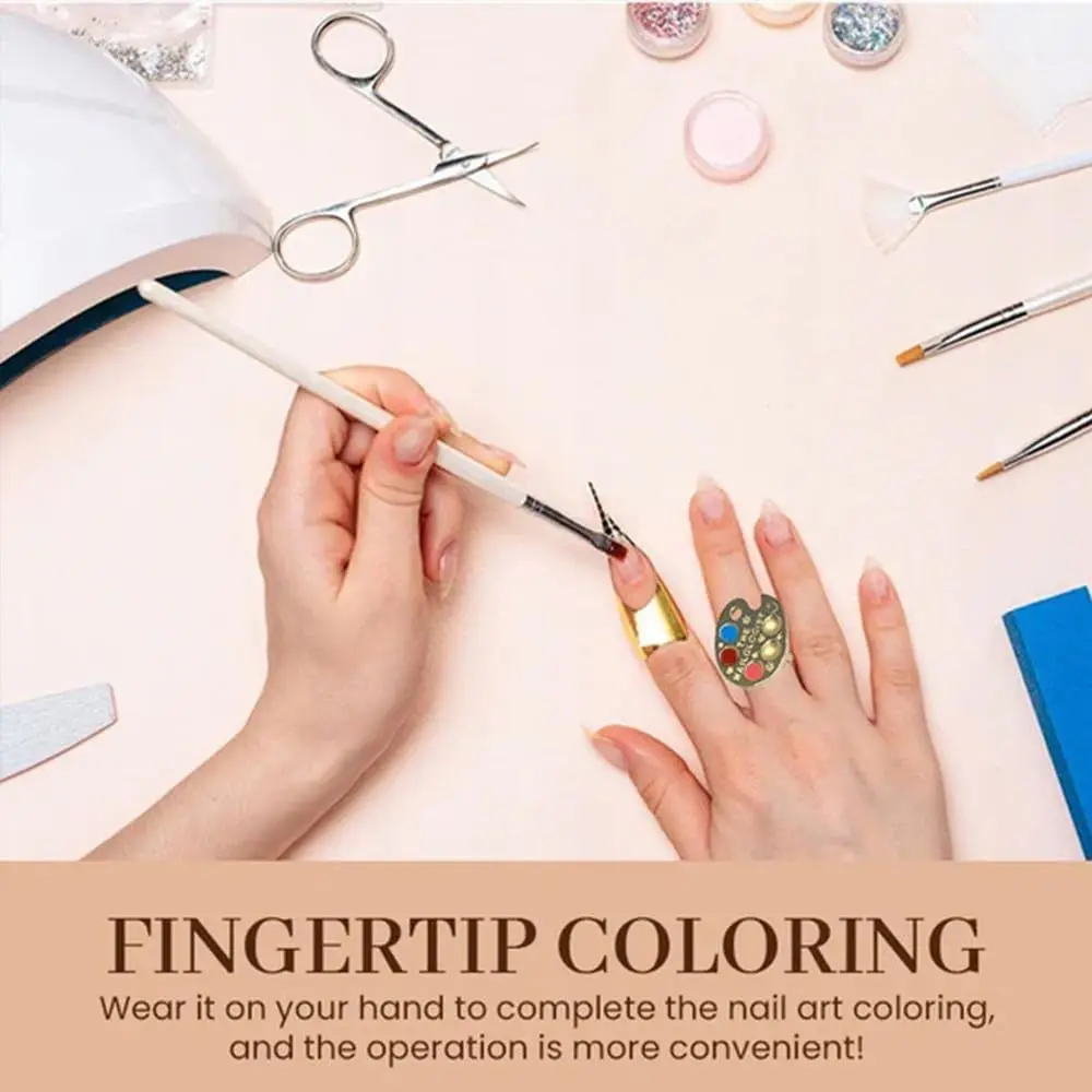 5Pcs Wearable Finger Fingertip Gold DIY Nail Art Palette Ring Resin Fingertip Manicure Palette Ring Nail Polish Palette
5Pcs Wearable Finger Fingertip Gold DIY Nail Art Palette Ring Resin Fingertip Manicure Palette Ring Nail Polish Palette