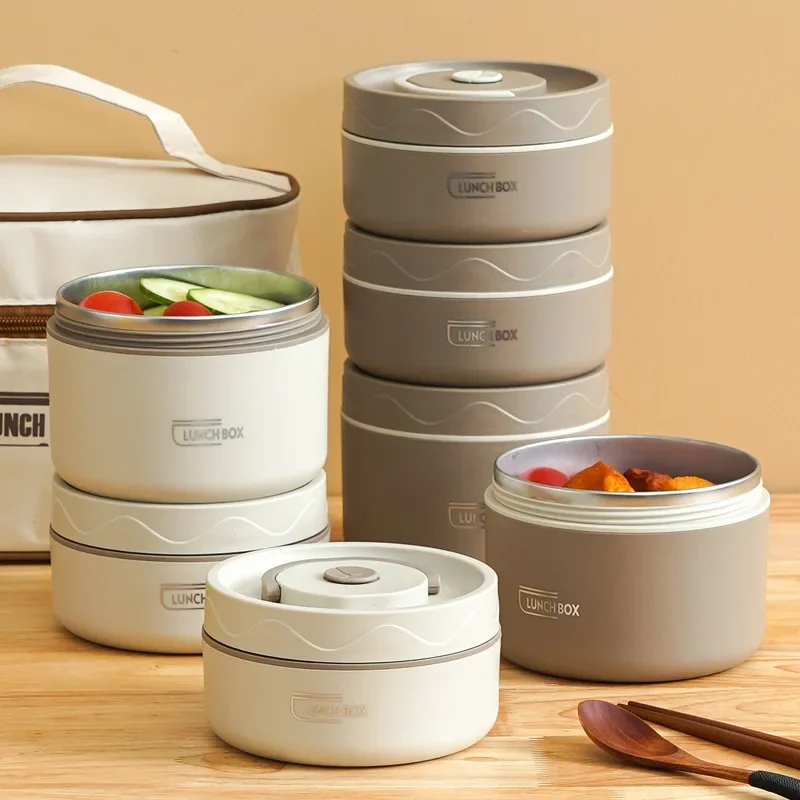 304 Stainless Steel Insulated Lunch Box Women Portable Round Multi-layer Office Worker Sealed Lunchbox for Students Food Warmer
304 Stainless Steel Insulated Lunch Box Women Portable Round Multi-layer Office Worker Sealed Lunchbox for Students Food Warmer