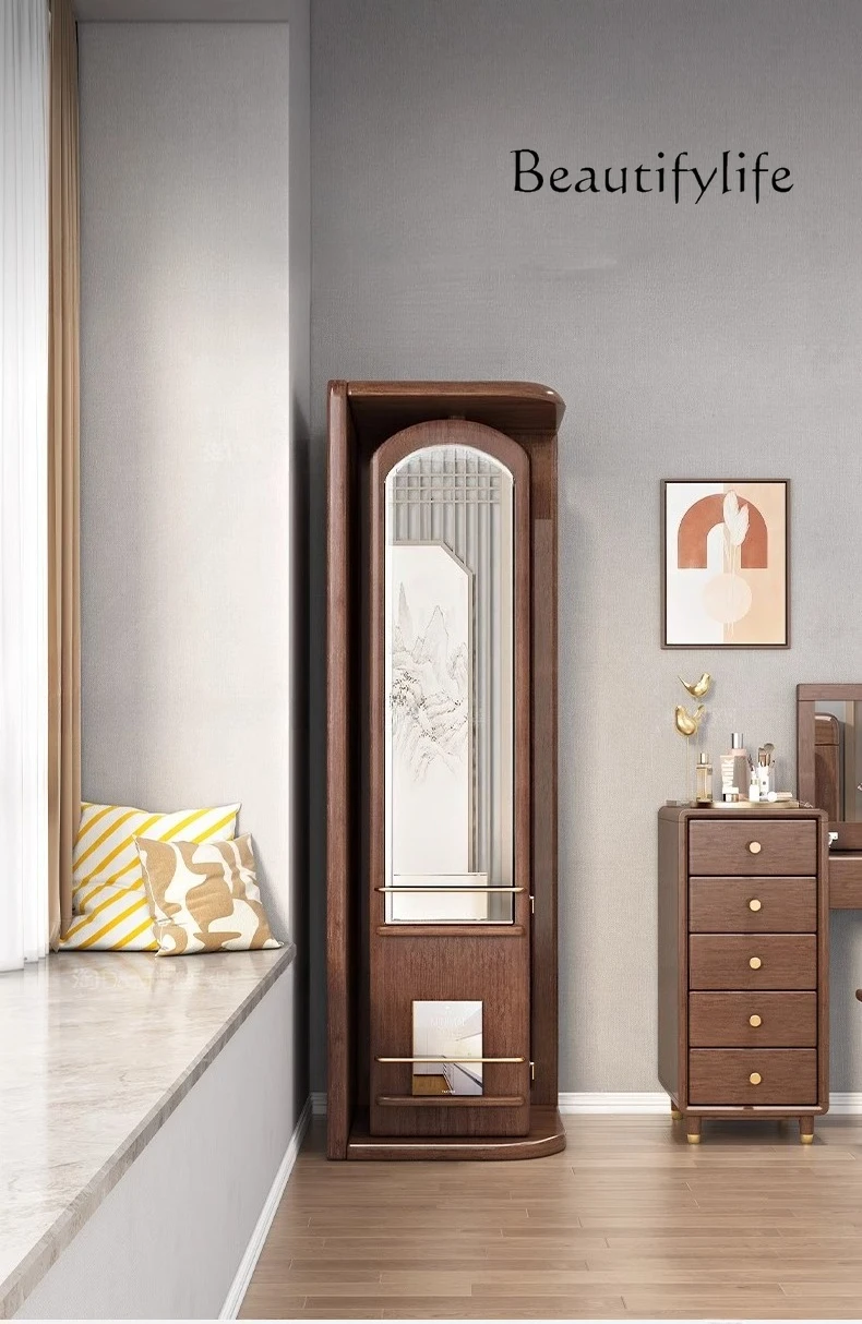 Simple modern solid wood corner cabinet walnut coat rack small apartment rotating storage cabinet full-length mirror
Simple modern solid wood corner cabinet walnut coat rack small apartment rotating storage cabinet full-length mirror