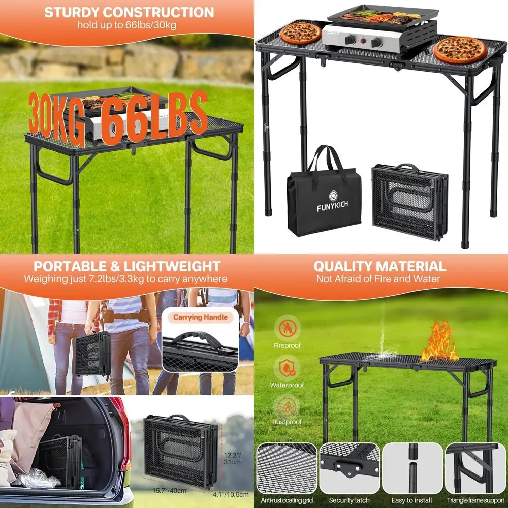 Портативный складной стол для гриля 90 см - легкий алюминиевый уличный стол с регулируемой высотой, ручкой для переноски для кемпинга, пикника
Портативный складной стол для гриля 90 см - легкий алюминиевый уличный стол с регулируемой высотой, ручкой для переноски для кемпинга, пикника