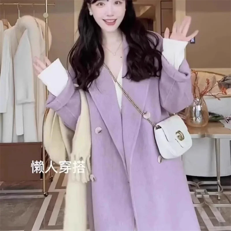 Autumn 100% Double Sided Cashmere Coat Women's Winter New Slim Temperament Wool Coats Solid Casual Female Long Overcoat
Autumn 100% Double Sided Cashmere Coat Women's Winter New Slim Temperament Wool Coats Solid Casual Female Long Overcoat