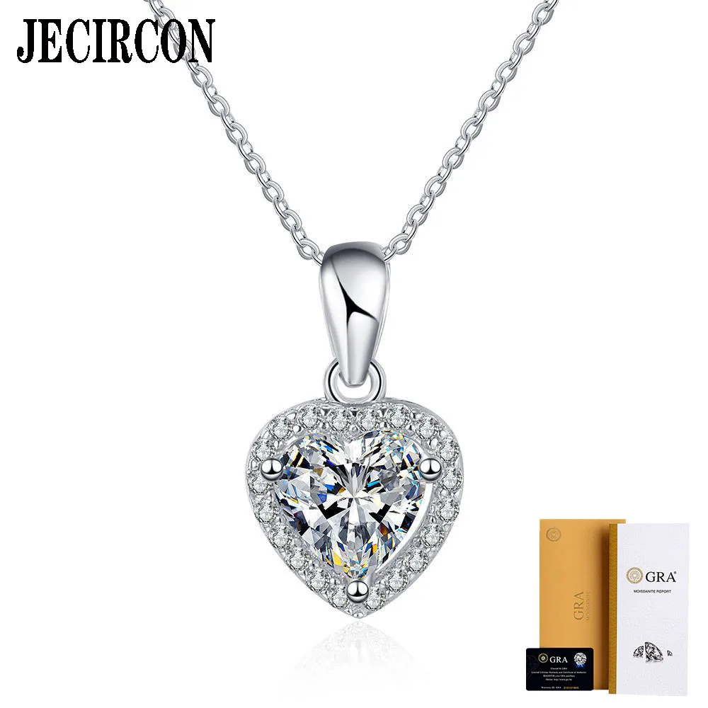 JECIRCON S925 Sterling Silver Moissanite Necklace Heart Special Shape Plated PT950 Studded with 1 Carat D Color Diamonds Pendant
JECIRCON S925 Sterling Silver Moissanite Necklace Heart Special Shape Plated PT950 Studded with 1 Carat D Color Diamonds Pendant