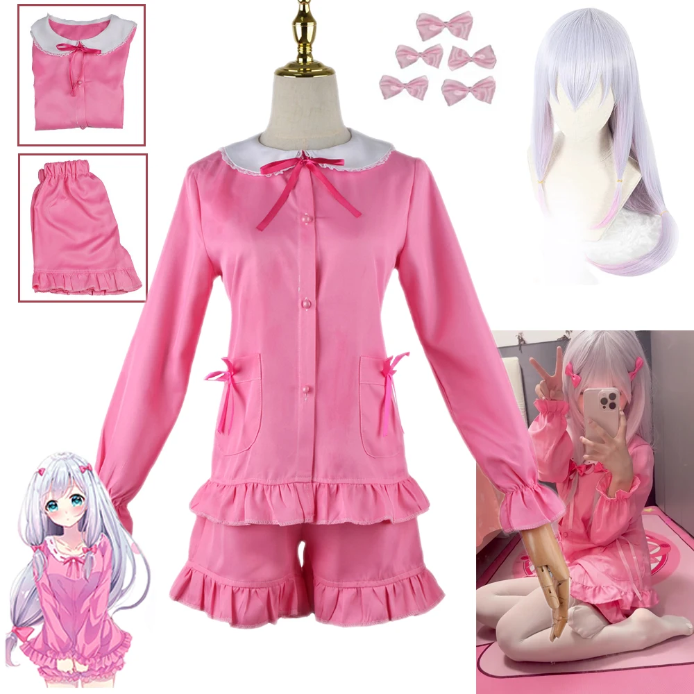 Izumi Sagiri Косплей Аниме Эрмега Сенсей Костюм Парик Розовая Милая Пижама Ночная Рубашка Пижамы Топы Шорты Наряд Японский Косплей 
Izumi Sagiri Косплей Аниме Эрмега Сенсей Костюм Парик Розовая Милая Пижама Ночная Рубашка Пижамы Топы Шорты Наряд Японский Косплей