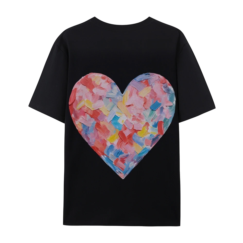 Хлопковая футболка с принтом Love Heart, 100% чистый хлопок, мягкая и дышащая, очаровательные узоры в виде сердечек и креативное искусство каракулей
Хлопковая футболка с принтом Love Heart, 100% чистый хлопок, мягкая и дышащая, очаровательные узоры в виде сердечек и креативное искусство каракулей