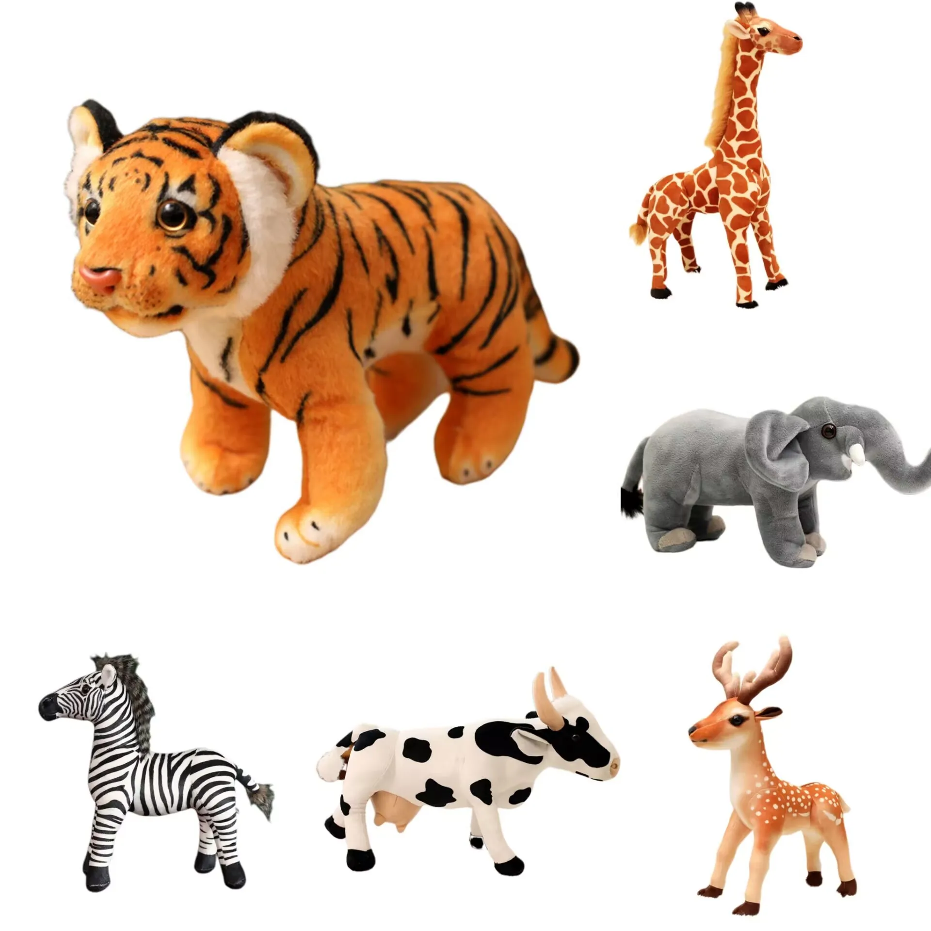 Cute Forest Animal Figurines Plush Toys - Tiger Zebra Elephant Antelope Long Neck Giraffe Dolls Children's Birthday Gifts
Cute Forest Animal Figurines Plush Toys - Tiger Zebra Elephant Antelope Long Neck Giraffe Dolls Children's Birthday Gifts