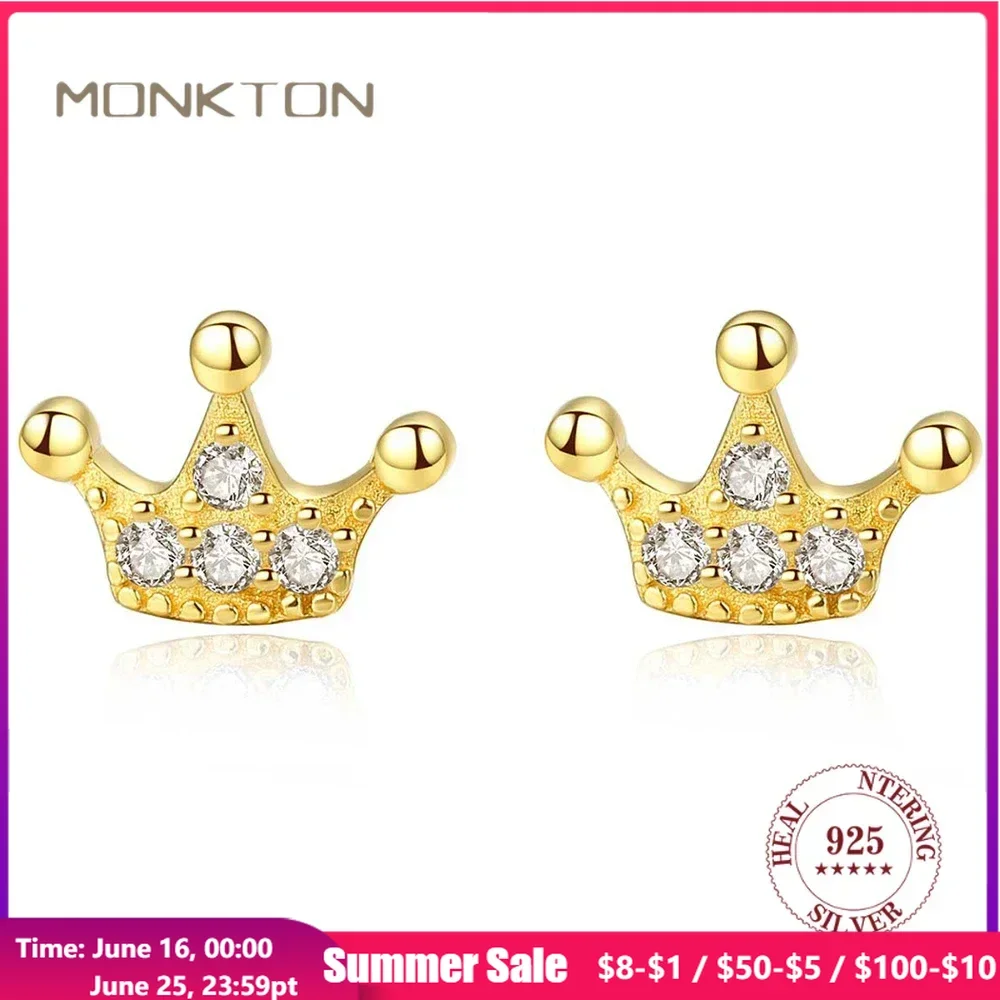 Monkton Real 925 Sterling Silver Gold Crown Earrings for Women Simple Zircon Clip on Earrings for Engagement Jewelry Gift
Monkton Real 925 Sterling Silver Gold Crown Earrings for Women Simple Zircon Clip on Earrings for Engagement Jewelry Gift