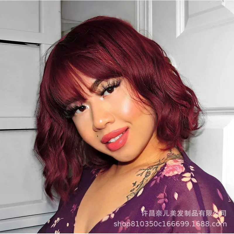Wig Women's Short Curly Hair Head Cover European and American Wine Red Wave Head Straight BangsSynthetic WigsAliexpress
Wig Women's Short Curly Hair Head Cover European and American Wine Red Wave Head Straight BangsSynthetic WigsAliexpress
