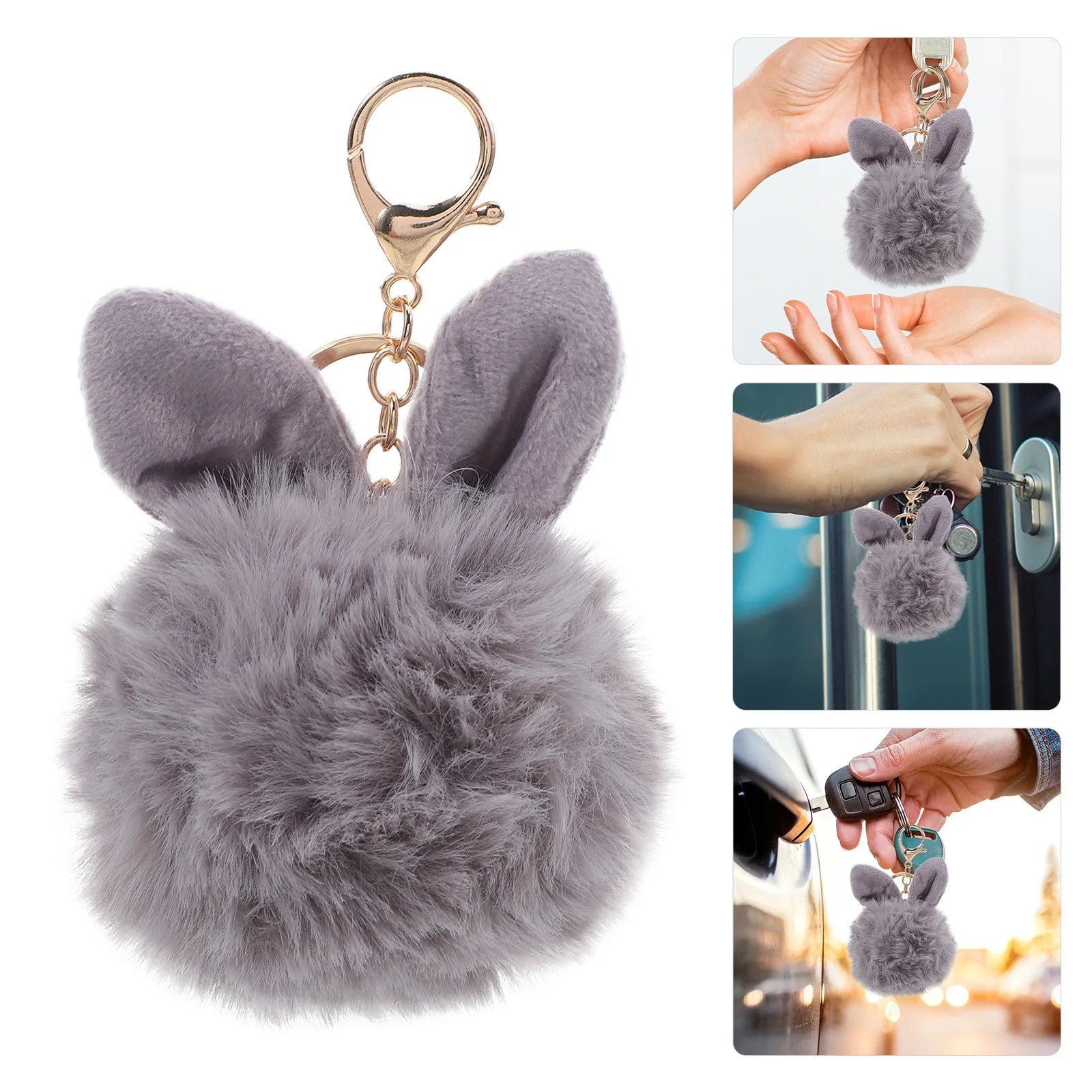 Pom Pom Rabbit Ear Keychain Gray Approx 10-12Cm Diameter Women Girls Keyring Pendant Bag Charm Gift Accessory Key Chain Pendant
Pom Pom Rabbit Ear Keychain Gray Approx 10-12Cm Diameter Women Girls Keyring Pendant Bag Charm Gift Accessory Key Chain Pendant