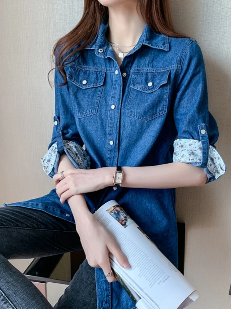 Fashion Turn-down Collar Long Sleeve Women Shirts Spring Autumn Solid Color Loose Blouses Casual Elegant Tops
Fashion Turn-down Collar Long Sleeve Women Shirts Spring Autumn Solid Color Loose Blouses Casual Elegant Tops