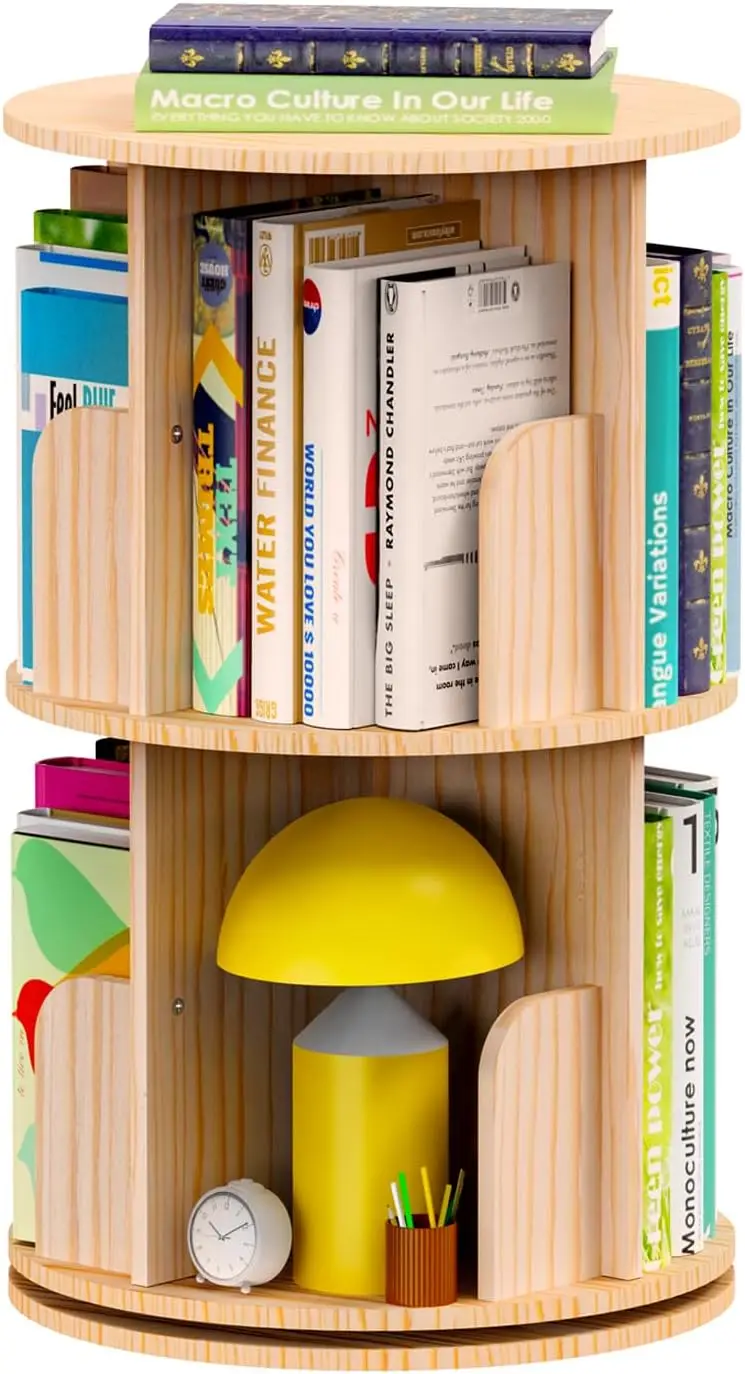 2-Tier Rotating Bookshelf, 360° Spinning Bookcase for Small Spaces, Kids Room, Living Room
2-Tier Rotating Bookshelf, 360° Spinning Bookcase for Small Spaces, Kids Room, Living Room