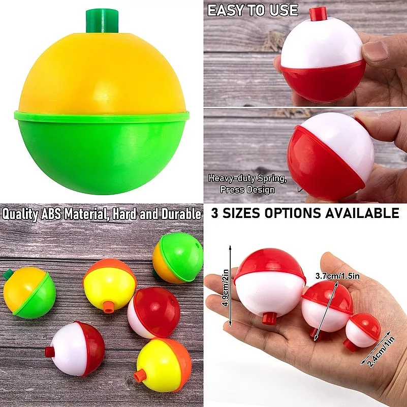5/10pcs Snap on Fishing Float Buoy Bobbers ABS Plastic Spring Float 2.4cm 3.7cm 4.5cm for Fly Fishing Bass Trout Crappie
5/10pcs Snap on Fishing Float Buoy Bobbers ABS Plastic Spring Float 2.4cm 3.7cm 4.5cm for Fly Fishing Bass Trout Crappie
