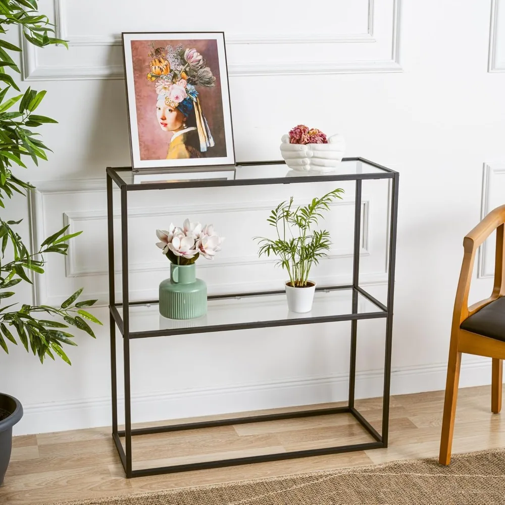 Berra Glass Console Table, Black Entryway Table with Storage, 2 Tier Sofa Table, Hallway Table for Entry Way
Berra Glass Console Table, Black Entryway Table with Storage, 2 Tier Sofa Table, Hallway Table for Entry Way
