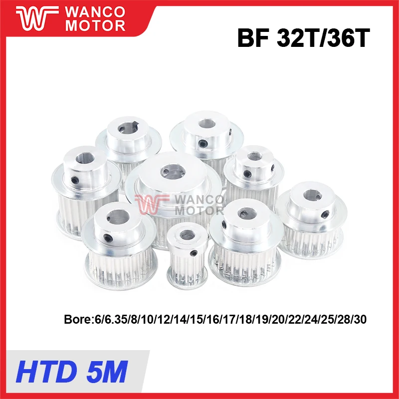 HTD 5M Timing Pulley 32Teeth/ 36Teeth Bore 6-30mm HTD5M BF Type Belt Width 15/20/25mm Gear Pulley
HTD 5M Timing Pulley 32Teeth/ 36Teeth Bore 6-30mm HTD5M BF Type Belt Width 15/20/25mm Gear Pulley