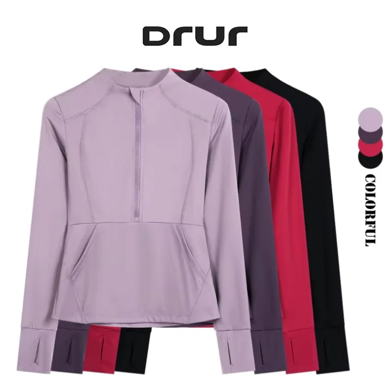 Рубашки для фитнеса DRUR, спортивный топ на молнии с длинными рукавами и круглым вырезом, с карманами, футболки для бега, женская спортивная одежда, спортивная одежда
Рубашки для фитнеса DRUR, спортивный топ на молнии с длинными рукавами и круглым вырезом, с карманами, футболки для бега, женская спортивная одежда, спортивная одежда