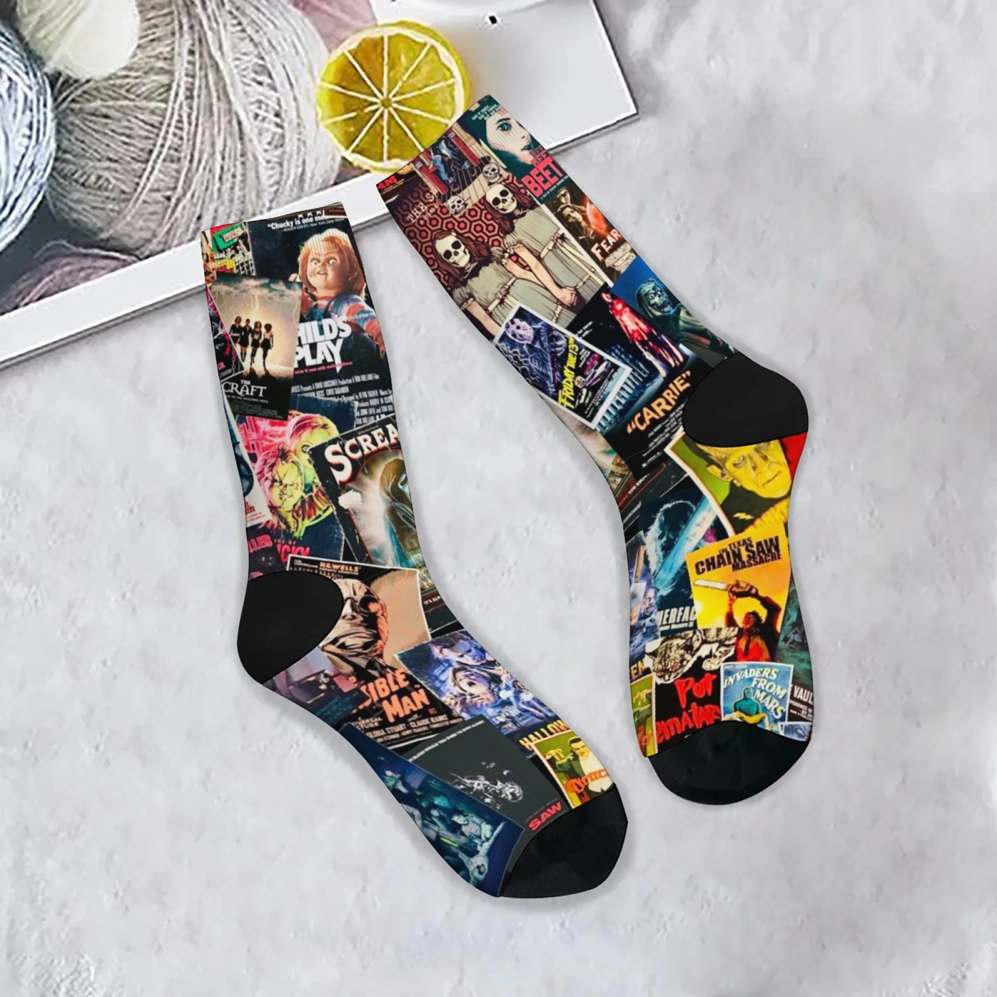 Horror Poster Collage Men's Socks Comfortable Warm Non-slip Street Hip-Hop Style Retro Fashion Socks Novelty Funny Happy Socks
Horror Poster Collage Men's Socks Comfortable Warm Non-slip Street Hip-Hop Style Retro Fashion Socks Novelty Funny Happy Socks