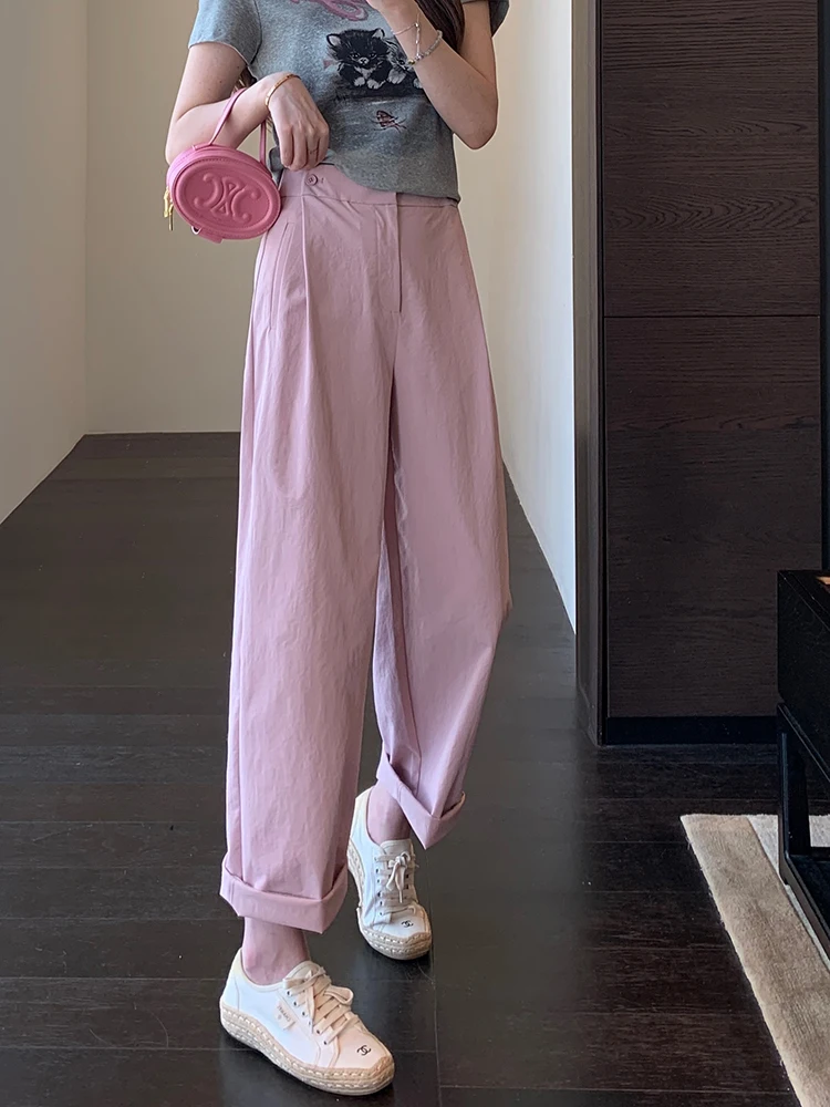 High Waist Straight Leg Casual Pants Women's Loose Wide Leg Trousers Cover Hip Slimming Comfortable Spring Summer New
High Waist Straight Leg Casual Pants Women's Loose Wide Leg Trousers Cover Hip Slimming Comfortable Spring Summer New