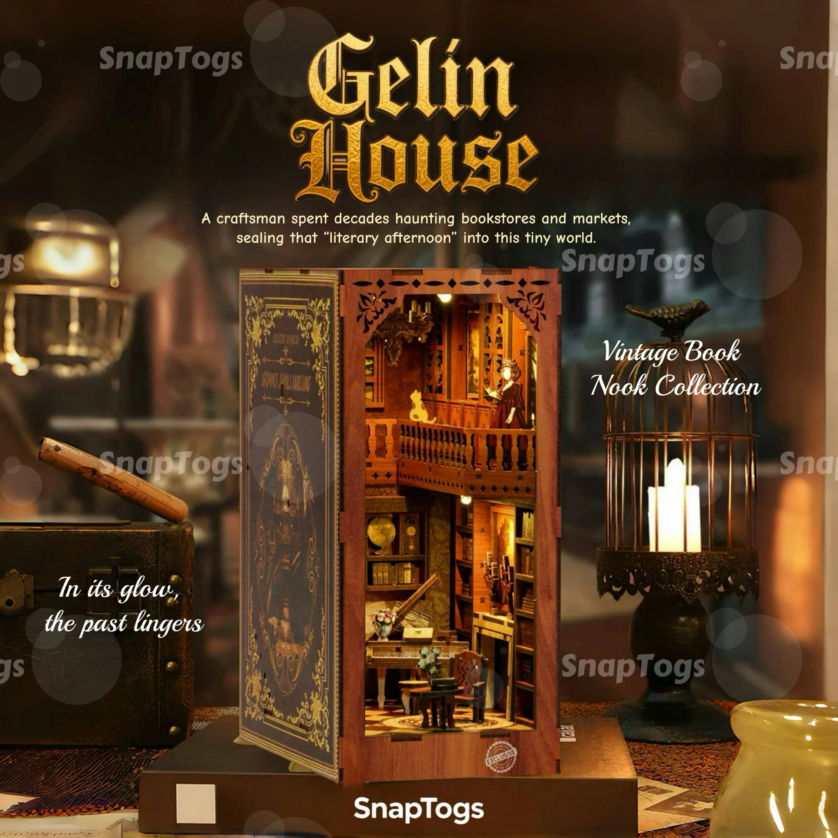 SnapTogs DIY Miniature House Kit Book Nook Vintage Dollhouse Roombox Exquisite Decor with Soft Lighting & Touch Switch
SnapTogs DIY Miniature House Kit Book Nook Vintage Dollhouse Roombox Exquisite Decor with Soft Lighting & Touch Switch